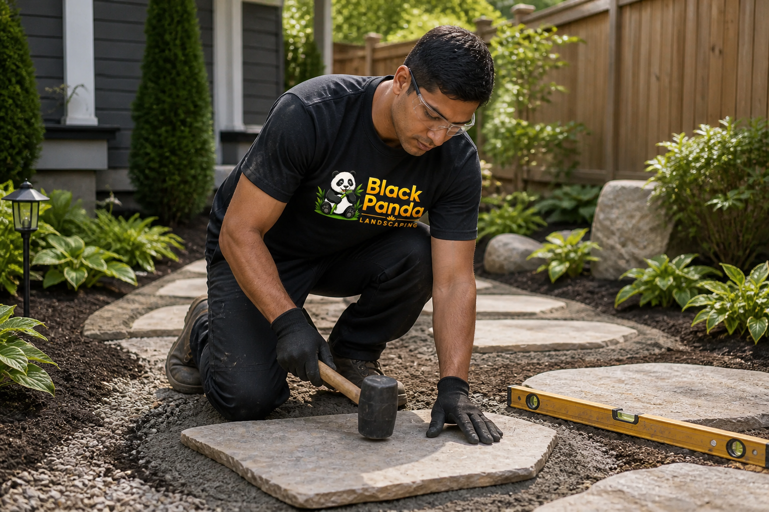 Rock pathway installation service